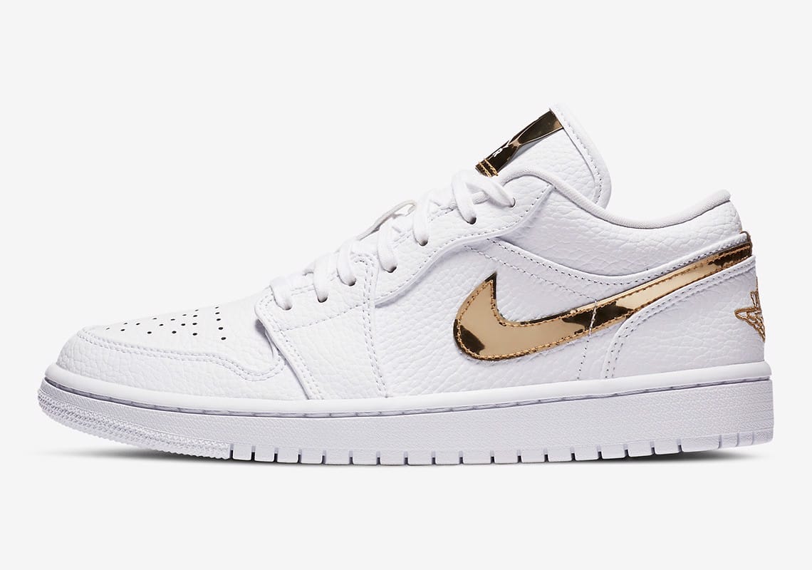 Giày Nike Jordan 1 low white gold CZ4776 100 - Ảnh 3